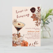Wasserfarbe Espresso Martini Fall Brautparty Einladung (Stehend Vorderseite)