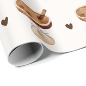 Wasserfarbe Espresso Martini mit Bow-Kaffee Geschenkpapier (Rolleneckpunkt)