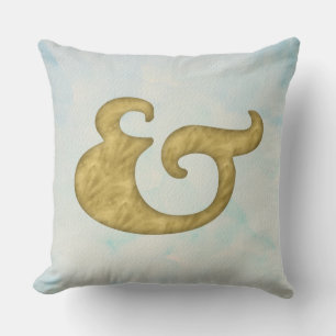Wasserfarbe-Et-Zeichen-Nautik   Gold und Symbol Kissen
