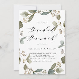 Wasserfarbe Eukalyptus Wreath Bridal Brunch Einladung