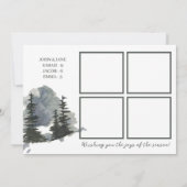 Wasserfarbe Evergreen Mountain Scene Holiday Dankeskarte (Rückseite)