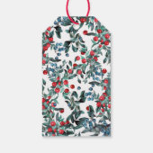 Wasserfarbe Evergreen Red Blue Berries Wreath Geschenkanhänger (Rückseite)