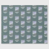 Wasserfarbe Evergreen Trees Grußname Geschenkpapier (Flach)