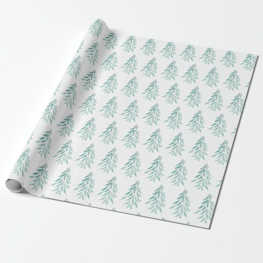 Wasserfarbe Evergreen Trees Pinselstriche 3 Geschenkpapier (Ungerollt)