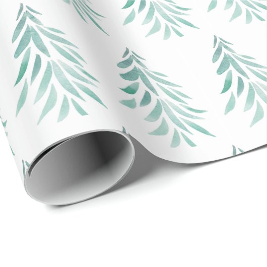 Wasserfarbe Evergreen Trees Pinselstriche 3 Geschenkpapier (Rolleneckpunkt)
