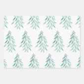 Wasserfarbe Evergreen Trees Pinselstriche 3 Geschenkpapier Set (Vorderseite 3)