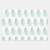 Wasserfarbe Evergreen Trees Pinselstriche 3 Geschenkpapier Set (Vorderseite 2)