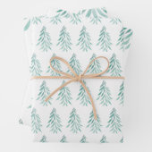 Wasserfarbe Evergreen Trees Pinselstriche 3 Geschenkpapier Set (Beispiel)