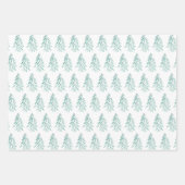 Wasserfarbe Evergreen Trees Pinselstriche 3 Geschenkpapier Set (Vorderseite)
