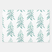 Wasserfarbe Evergreen Trees Pinselstriche Geschenkpapier Set (Vorderseite 2)