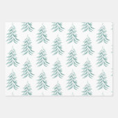 Wasserfarbe Evergreen Trees Pinselstriche Geschenkpapier Set (Vorderseite)