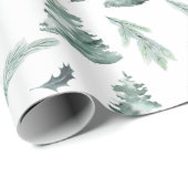 Wasserfarbe Evergreen Winter Greenerie Geschenkpapier (Rolleneckpunkt)