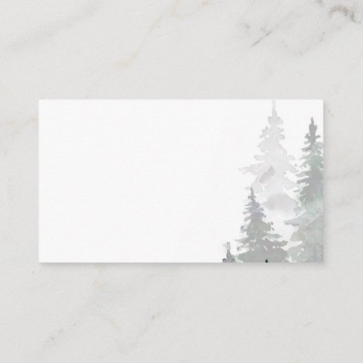 Wasserfarbe Evergreen Winterwald Danke Karte (Rückseite)