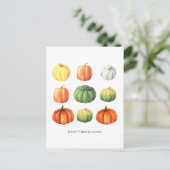 Wasserfarbe Fall Erntedank Pumpkin Postkarte (Stehend Vorderseite)