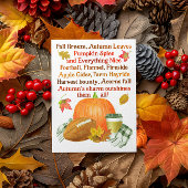 Wasserfarbe Fall Football Pumpkin Latte Gedicht Postkarte