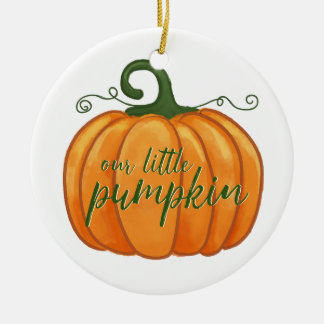 Wasserfarbe Fall Orange Pumpkin Keramik Ornament