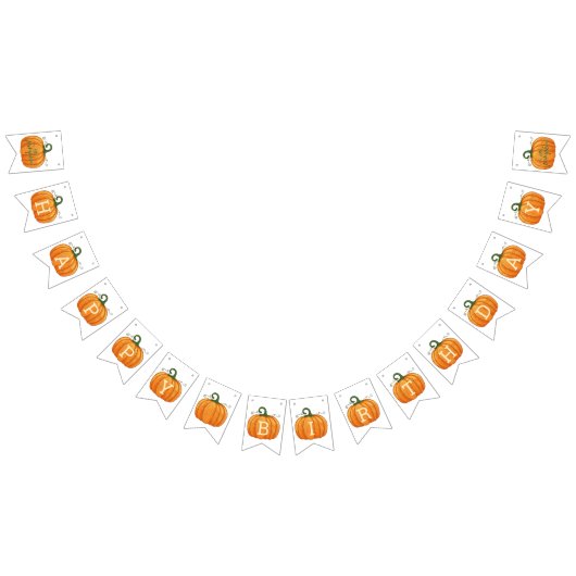 Wasserfarbe Fall Orange Pumpkin Wimpelkette (Alle)