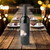 Wasserfarbe Fall Pumpkin Erntedank Schwarz Weinetikett