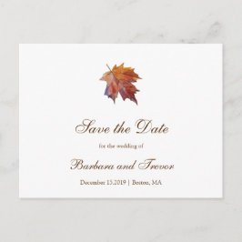 Wasserfarbe Fallende Hochzeit im Herbst Save the D Ankündigungspostkarte