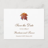 Wasserfarbe Fallende Hochzeit im Herbst Save the D Ankündigungspostkarte (Vorderseite)