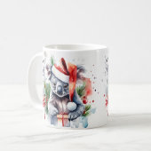 Wasserfarbe Feierliche Koala Weihnachtsfeier Tasse (Vorderseite Links)