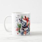 Wasserfarbe Feierliche Koala Weihnachtsfeier Tasse (Links)
