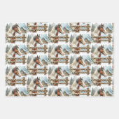 Wasserfarbe Feste Pferde Weihnachten Geschenkpapier Set (Vorderseite 3)