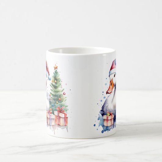 Wasserfarbe Festliche Goose Weihnachten Tasse (Mittel)