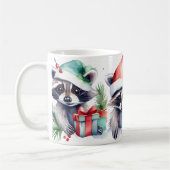 Wasserfarbe Festliche Raccoons Weihnachtsfeierlich Kaffeetasse (Links)