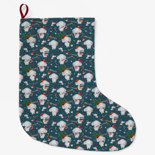Wasserfarbe Festliche Weihnachtszeit Elephant Wund Großer Weihnachtsstrumpf