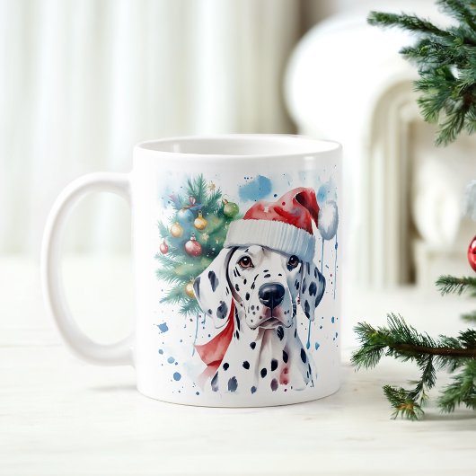 Wasserfarbe Festlicher Dalmatiner Weihnachten Tass Kaffeetasse