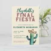 Wasserfarbe finale Fiesta Bachelorette Einladung (Stehend Vorderseite)