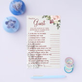 Wasserfarbe Finden Sie die Gast-Brautparty-Spielka Flyer (Einzeln)