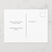 Wasserfarbe Flamingo Ankündigung zur Zuhause-Beweg Postkarte (Rückseite)