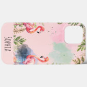 Wasserfarbe Flamingo Niedlich Personalisiert Case-Mate iPhone Hülle (Rückseite (Horizontal))