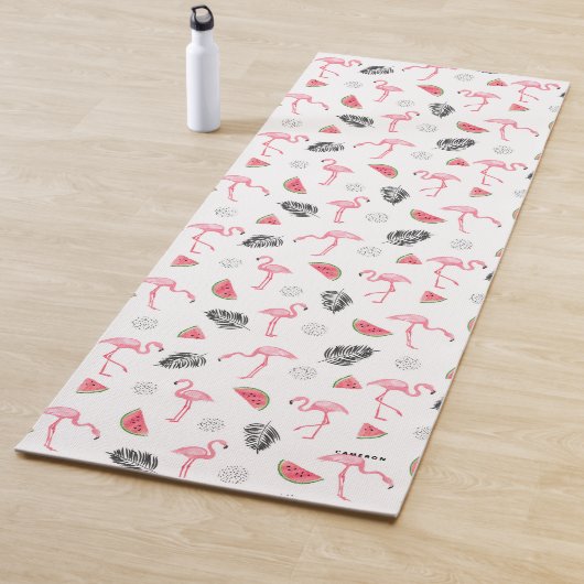 Wasserfarbe Flamingo und Watermelon Muster Custom Yogamatte (Beispiel)