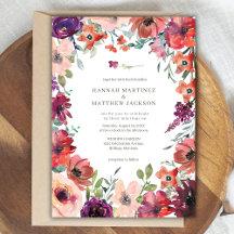 Wasserfarbe Flora Terracotta Boho Wedding