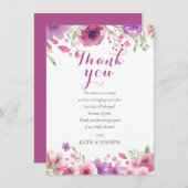 Wasserfarbe Floral Baby Girl Dusche Danke, Gedicht Dankeskarte (Vorne/Hinten)