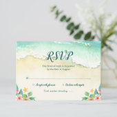 Wasserfarbe Floral Beach Bat Mitzvah RSVP Karte (Stehend Vorderseite)