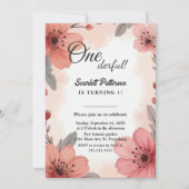 Wasserfarbe Floral Boho Rustikaler Sommer 1. Gebur Einladung (Vorderseite)