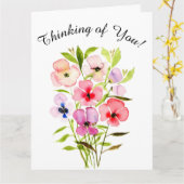 Wasserfarbe Floral Bouquet Denken Sie an Ihr Foto Karte (Gelbe Blume)