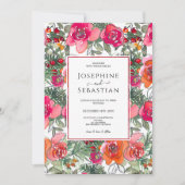 Wasserfarbe Floral Holly Berries Weihnachtsfeier Einladung (Vorderseite)