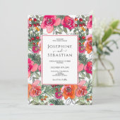 Wasserfarbe Floral Holly Berries Weihnachtsfeier Einladung (Stehend Vorderseite)