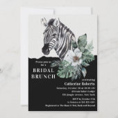 Wasserfarbe Floral Wild Zebra Bridal Brunch Einladung (Vorderseite)