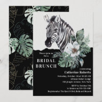 Wasserfarbe Floral Wild Zebra Bridal Brunch