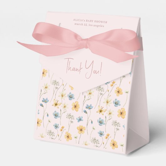 Wasserfarbe florale boho Mädchen Dusche danke Geschenkschachtel (Vorderseite)