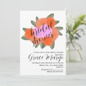 Wasserfarbe Florals Bouquet Pink Fett Brautparty Einladung (Stehend Vorderseite)