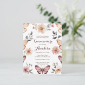 Wasserfarbe Florals Butterfliegen Quinceañera CUST Postkarte (Stehend Vorderseite)