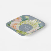 Wasserfarbe Florals Dusty Blue Brautparty Pappteller (Gewinkelt)