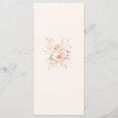 Wasserfarbe Florals Peach Wedding Menü Menükarte (Rückseite)